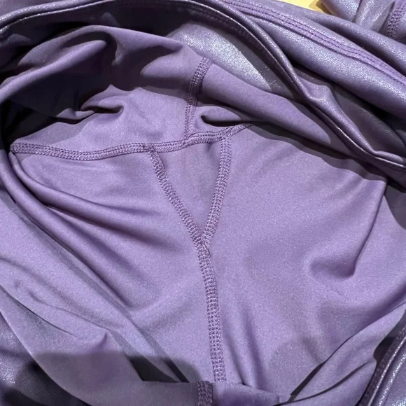 Zyia Light And Tight Plum Purple Metallic Shine Leggings Plus Size. - Picture 11 of 12